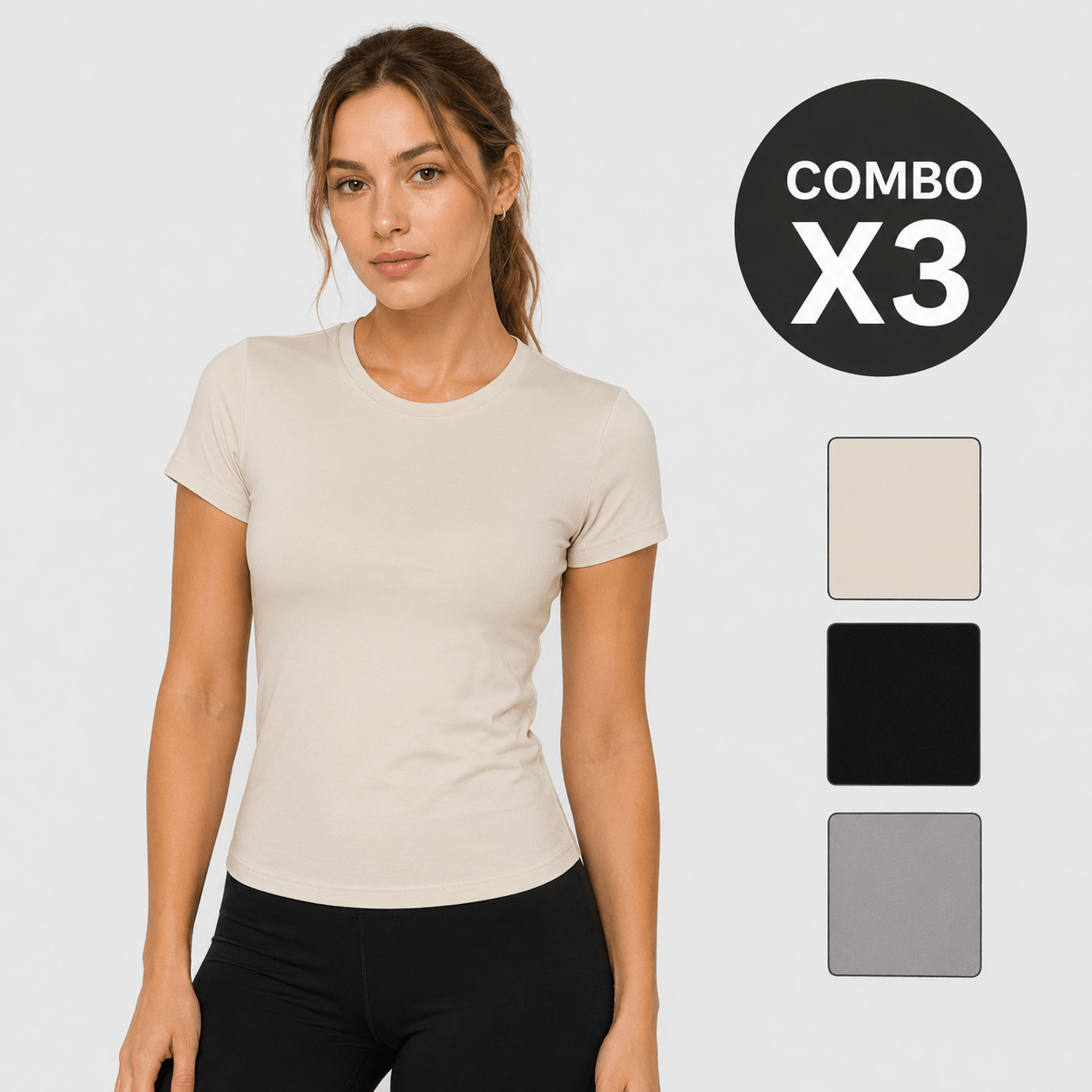 C001 Combo Camiseta Ajustada Deportiva - WHOLESALE VAB