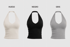 C002 Combo Camiseta Cuello Halter Deportiva - WHOLESALE VAB