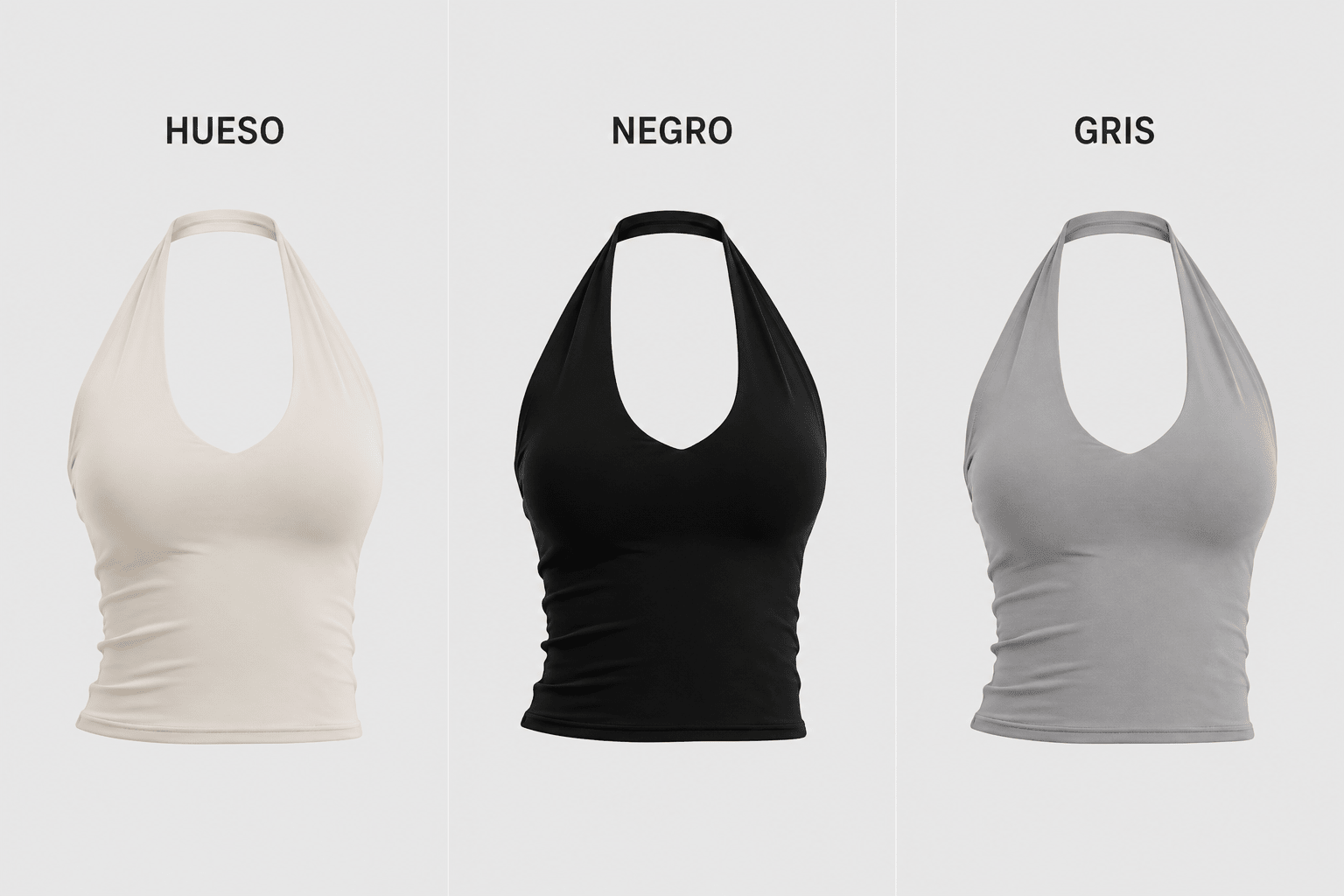 C002 Combo Camiseta Cuello Halter Deportiva - WHOLESALE VAB