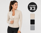C005 Combo Chaqueta Ajustada Abertura en Manga - WHOLESALE VAB