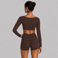 D0010 · Set Deportivo Corto Chocolate | Pretina Anatómica & Buso Manga Larga - WHOLESALE VAB