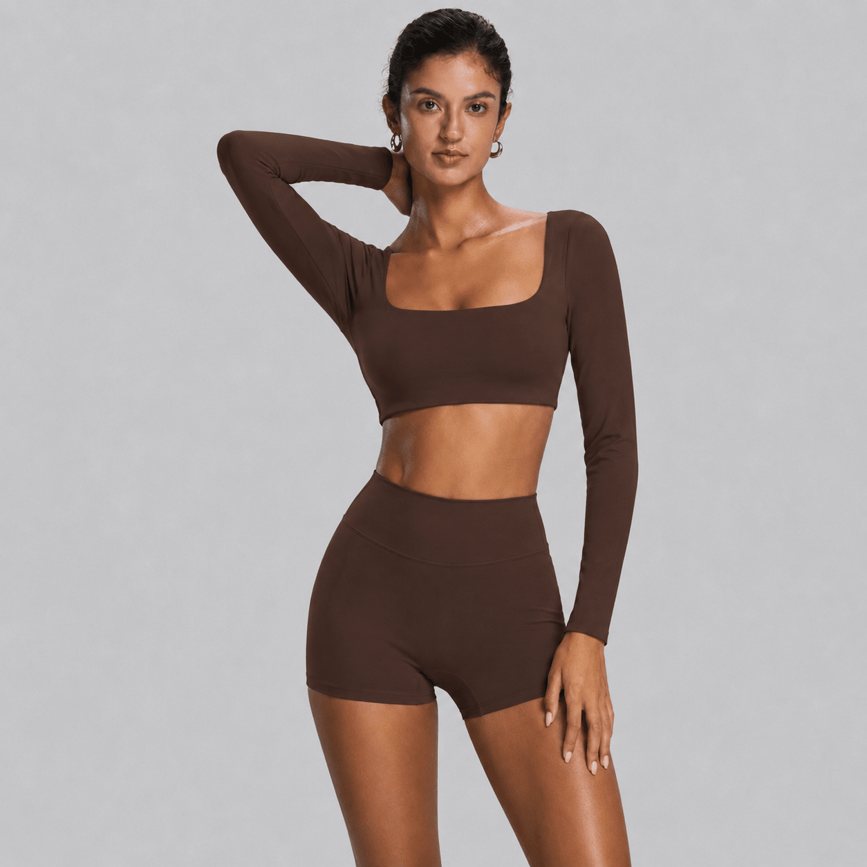 D0010 Set Deportivo Corto Chocolate - WHOLESALE VAB