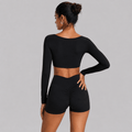 D0010 · Set Deportivo Corto Negro | Pretina Anatómica & Buso Manga Larga - WHOLESALE VAB