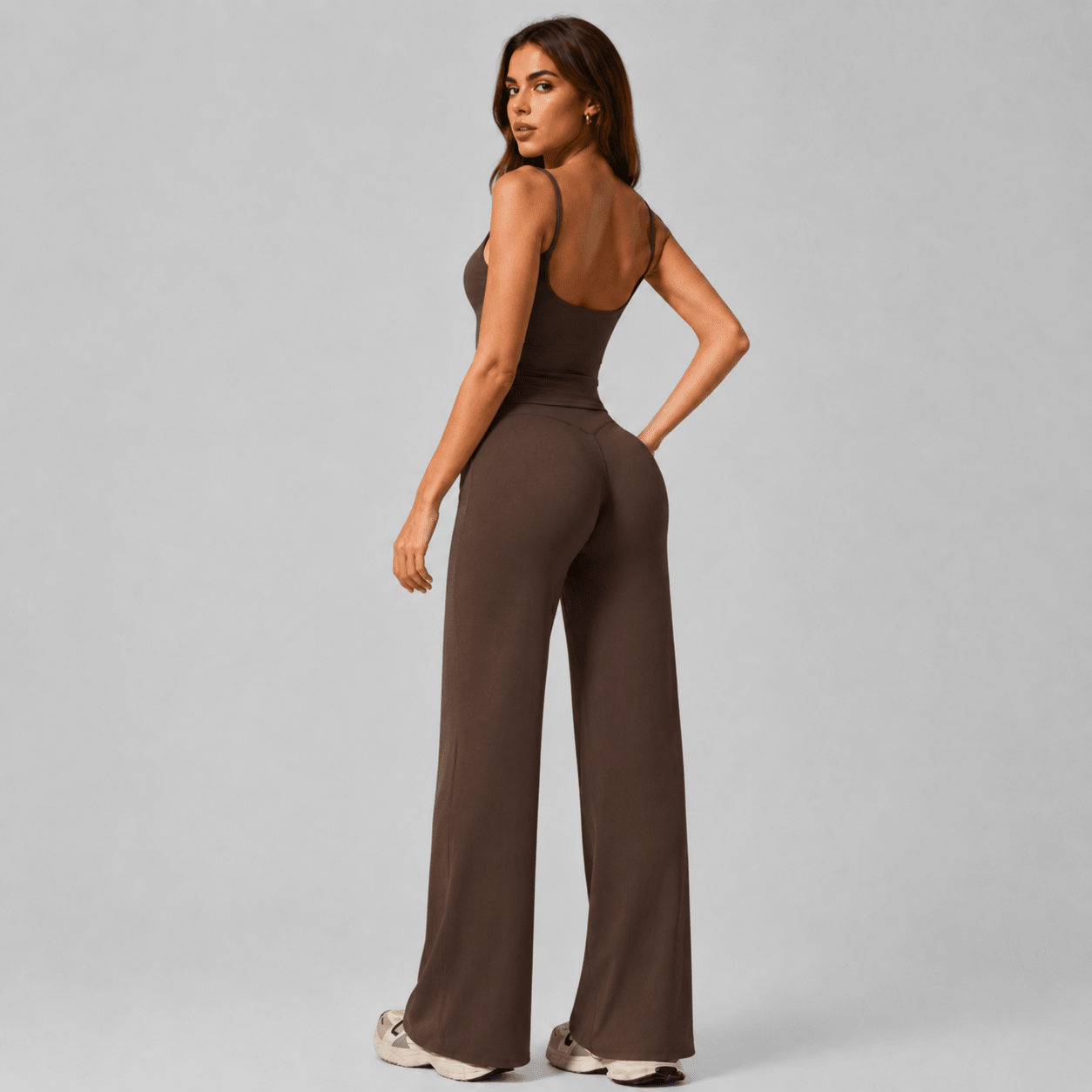 D0013 Set Deportivo Largo Chocolate - WHOLESALE VAB