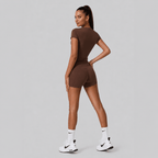 D0015 Set Short Deportivo Chocolate - WHOLESALE VAB