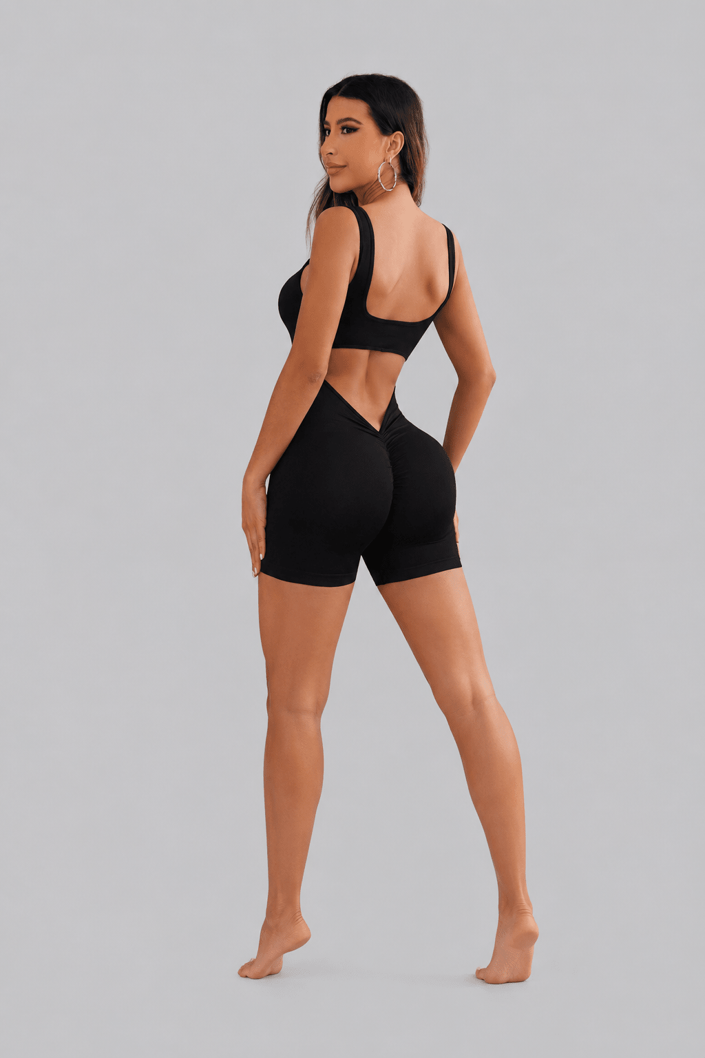 D0018 · Enterizo Deportivo Negro | Escote Espalda - WHOLESALE VAB