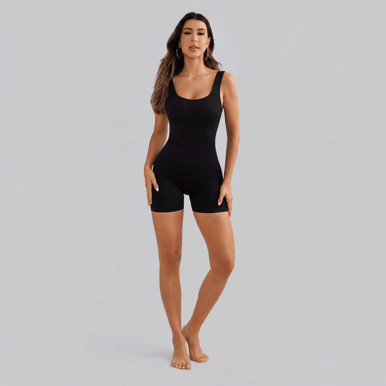 D0018 · Enterizo Deportivo Negro | Escote Espalda - WHOLESALE VAB